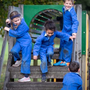 students on a climbing frame