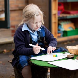 pupil working outside
