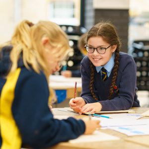 students working