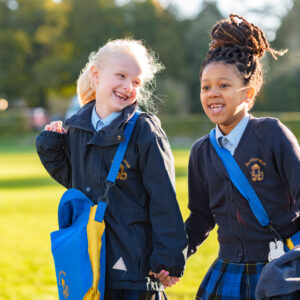 Image of pre-prep children walking into school