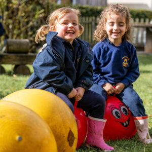 Fun on space hoppers at private school Brackley