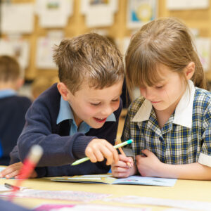 pre-prep children learning in classrooms at Beachborough